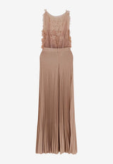 Elisabetta Franchi Rhinestone Appliqué Gown Beige ABR4462E2X81_Carne/burro_41973150