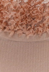 Elisabetta Franchi Rhinestone Appliqué Gown Beige ABR4462E2X81_Carne/burro_41973150