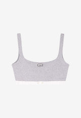 Entire Studios Logo-Refined Cropped Top Gray ESSS26BS018766238_PEBBLE_58116760