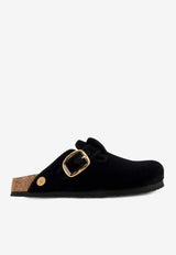 Birkenstock Boston Big Buckle Velvet Sandals Black 1030086BLACK_Black_54417855