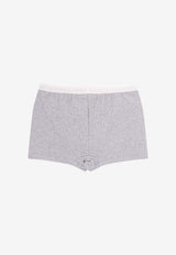 Entire Studios Logo-Patched Mini Shorts Gray ESSS26SH018766238_PEBBLE_58116809