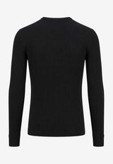 Dolce & Gabbana Ribbed Logo Sweater Black G8TF3THU7WRN0000_Black_40005348