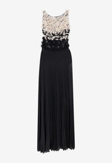 Elisabetta Franchi Embellished Gown with High Slit Black ABR4462E2685_Nero/burro_41973229