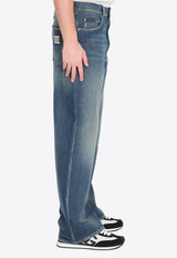 Dolce & Gabbana Logo Plaque Faded Jeans Blue GP18LD-G8OV1-S9001
