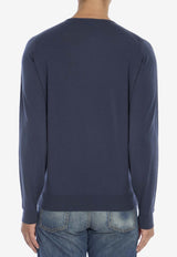 John Smedley Lundy Crewneck Sweater Blue LUNDY--SMOKE BLU