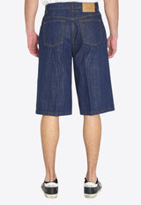 AMI PARIS Denim Bermuda Shorts Blue HS0837-DE0122-402