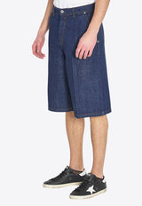 AMI PARIS Denim Bermuda Shorts Blue HS0837-DE0122-402