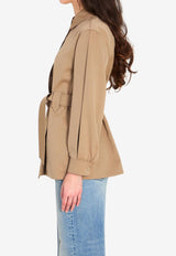 Max Mara Agenzia Belted Wool Shirt Camel 2611041211600-10321-001