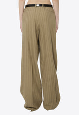 Dolce & Gabbana Pinstriped Tailored Pants Beige FTDMIT-FR3F2-S8052