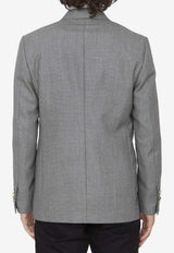 Lardini Double-Breasted Wool Blazer Gray 6906-61571-901