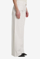 MOTHER Rerun Zip Sneak Jeans White 12488-544--TNN