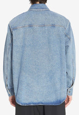 AMI PARIS Ami De Coeur Denim Overshirt Blue UJK897-DE0046-480