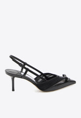 Jimmy Choo Afia 65 Slingback Pumps in Patent Leather Black AFIA\MESH SB 65-DQN-BLACK
