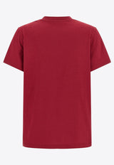 Moncler Embroidered-Logo Crewneck T-shirt Burgundy L10938C00021-89AUO-438