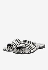 Paris Texas Rosa Zebra Print Flat Sandals Monochrome PX796-XPZSF-ZEBRA
