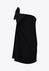 Saint Laurent Bow-Embellished Strapless Mini Dress Black 514632-Y012W-1000