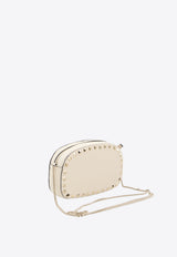 Valentino Oval Rockstud Crossbody Bag in Grained Leather Ivory 7W2P0AR4-VSH-I16