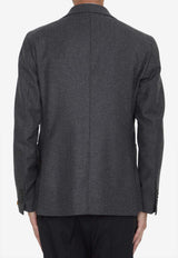 Tagliatore Single-Breasted Wool-Blend Blazer Gray 1SMC22K-220014-EN801
