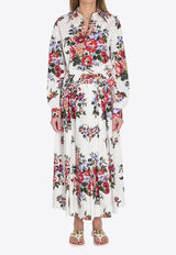 Dolce & Gabbana Floral Bouquet Print Midi Poplin Skirt Multicolor F4DC7T-HS5UU-HA5ZO