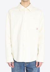 Loewe Embroidered Anagram Long-Sleeved Shirt Ecru H526Y05XAN--2370