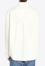 Loewe Embroidered Anagram Long-Sleeved Shirt Ecru H526Y05XAN--2370