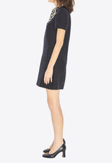 Valentino Crepe Couture Bow Mini Dress Black 7B3VAFH5-1CF-BNH