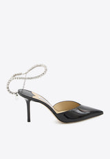 Jimmy Choo Saeda 85 Patent Leather Pumps Black SAEDA85-BOB-BLACK
