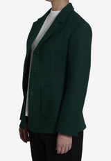 Loewe Single-Breasted Wool Blazer Green S540Y03XBU--4100