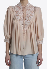 Chloé Silk Lace Blouse Pink CH26SHT38005--6H6