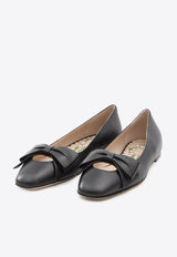 Valentino Bowow Leather Ballet Flats Black 7W2S0MS0-DDT-0NO