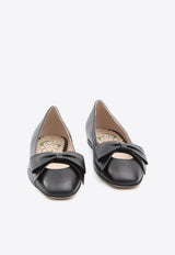 Valentino Bowow Leather Ballet Flats Black 7W2S0MS0-DDT-0NO