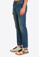 Dolce & Gabbana Logo Plaque Faded Jeans Blue GYJCCD-G8OL5-S9001