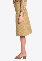 Gucci Monogram Jacquard Skirt Beige 864256-ZAUSC-2061