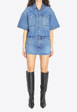 Alexander Wang Cropped Denim Shirt Blue 4DC1261938--400C