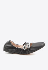 Roger Vivier Crystal Buckle Mary-Jane Ballet Flats Black RVW7433907091T--B999