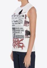 Dolce & Gabbana Printed Jersey Top White F8V99T-GDDHY-S9000