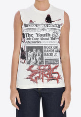 Dolce & Gabbana Printed Jersey Top White F8V99T-GDDHY-S9000