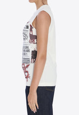 Dolce & Gabbana Printed Jersey Top White F8V99T-GDDHY-S9000