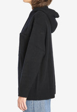 Max Mara Liana Hooded Sweater in Wool and Cashmere Black 2521366132600-12021-007