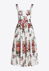 Dolce & Gabbana Flower Bouquet Midi Dress Multicolor F6TTGT-HS5UU-HA5ZO
