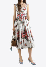 Dolce & Gabbana Flower Bouquet Midi Dress Multicolor F6TTGT-HS5UU-HA5ZO