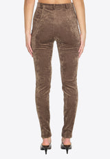 Gucci Stretch Velvet Leggings Brown 854586-ZAUG7-1209