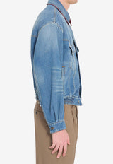 Versace Buttoned Denim Jacket Blue 1024483-1A17466-1D800