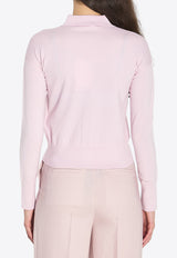 Max Mara Medeola Wool-Blend Cardigan Pink 2611341061600-12019-014