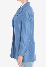 Tagliatore Single-Breasted Buttoned Blazer Blue JCECILY12B-440044-I3161