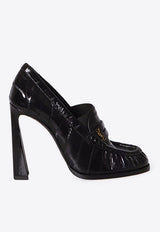Saint Laurent Le Loafer 110 Pumps in Eel Skin Leather Black 858970-0WXAD-1000