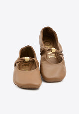 Loewe Petal Toe Ballet Flats Brown L815466X46--3980