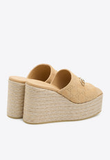 Gucci 105 Monogram Wedge Sandals Beige 855052-AADWE-9702