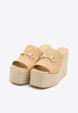 Gucci 105 Monogram Wedge Sandals Beige 855052-AADWE-9702
