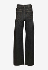 Versace Stud-Embellished Faded Jeans Black 1022452-1A16477-1D040